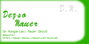 dezso mauer business card